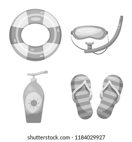 Vector design of pool and swimming icon. Collection of pool and activity stock vector illustration.