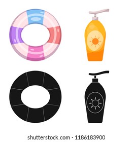 Vector design of pool and swimming icon. Collection of pool and activity vector icon for stock.