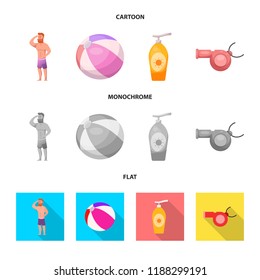 Vector design of pool and swimming icon. Collection of pool and activity stock vector illustration.