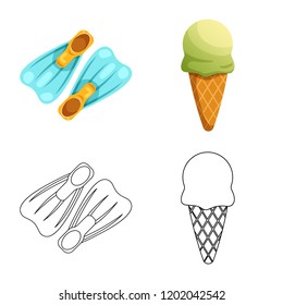 Vector design of pool and swimming icon. Collection of pool and activity stock symbol for web.
