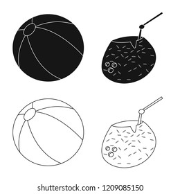 Vector design of pool and swimming icon. Collection of pool and activity stock vector illustration.