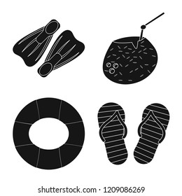 Vector design of pool and swimming icon. Set of pool and activity stock symbol for web.