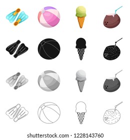 Vector design of pool and swimming icon. Collection of pool and activity vector icon for stock.