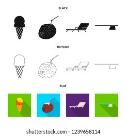 Vector design of pool and swimming icon. Set of pool and activity vector icon for stock.