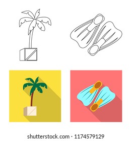 Vector design of pool and swimming logo. Collection of pool and activity stock symbol for web.