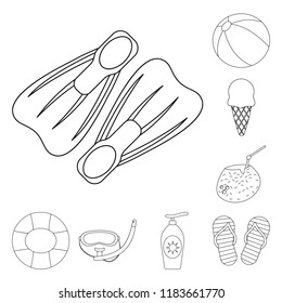 Vector design of pool and swimming logo. Collection of pool and activity vector icon for stock.