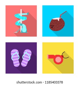 Vector design of pool and swimming logo. Set of pool and activity stock vector illustration.