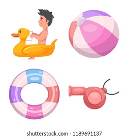 Vector design of pool and swimming logo. Set of pool and activity stock symbol for web.