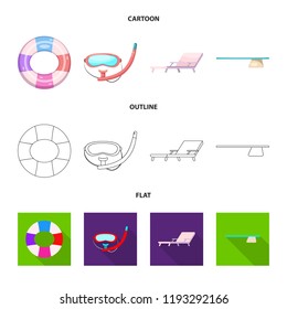 Vector design of pool and swimming logo. Collection of pool and activity stock symbol for web.