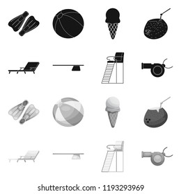 Vector design of pool and swimming logo. Set of pool and activity vector icon for stock.