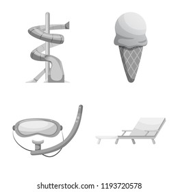 Vector design of pool and swimming logo. Collection of pool and activity stock symbol for web.