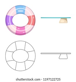 Vector design of pool and swimming logo. Collection of pool and activity vector icon for stock.