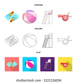 Vector design of pool and swimming logo. Collection of pool and activity vector icon for stock.