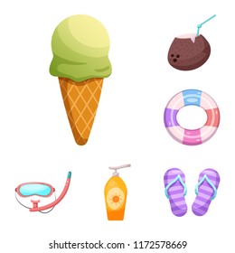 Vector design of pool and swimming sign. Collection of pool and activity vector icon for stock.