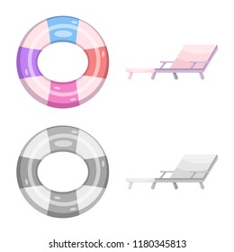 Vector design of pool and swimming sign. Collection of pool and activity vector icon for stock.