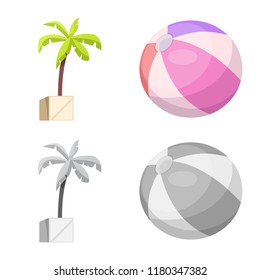 Vector design of pool and swimming sign. Set of pool and activity stock vector illustration.