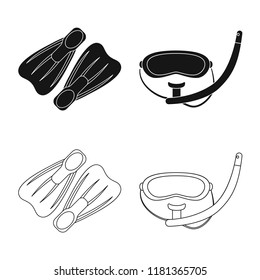 Vector design of pool and swimming sign. Collection of pool and activity vector icon for stock.