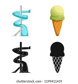 Vector design of pool and swimming sign. Set of pool and activity stock symbol for web.