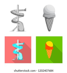 Vector design of pool and swimming sign. Set of pool and activity stock symbol for web.
