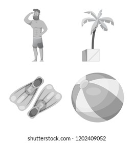 Vector design of pool and swimming sign. Collection of pool and activity vector icon for stock.