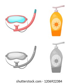 Vector design of pool and swimming sign. Collection of pool and activity stock symbol for web.
