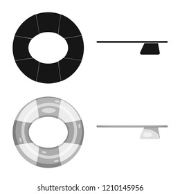 Vector design of pool and swimming sign. Set of pool and activity stock symbol for web.