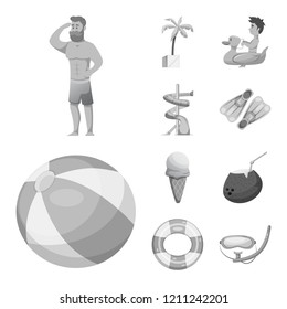 Vector design of pool and swimming sign. Set of pool and activity vector icon for stock.