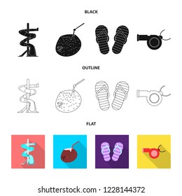 Vector design of pool and swimming sign. Set of pool and activity stock vector illustration.