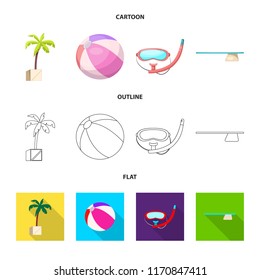 Vector design of pool and swimming symbol. Collection of pool and activity vector icon for stock.