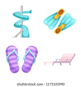 Vector design of pool and swimming symbol. Collection of pool and activity stock symbol for web.