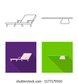 Vector design of pool and swimming symbol. Set of pool and activity stock vector illustration.