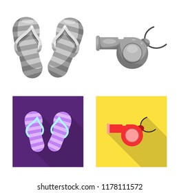 Vector design of pool and swimming symbol. Collection of pool and activity stock symbol for web.