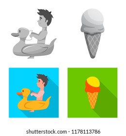 Vector design of pool and swimming symbol. Collection of pool and activity vector icon for stock.