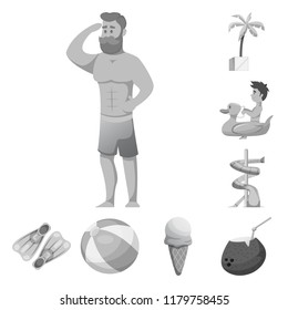 Vector design of pool and swimming symbol. Collection of pool and activity stock symbol for web.