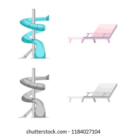 Vector design of pool and swimming symbol. Collection of pool and activity vector icon for stock.