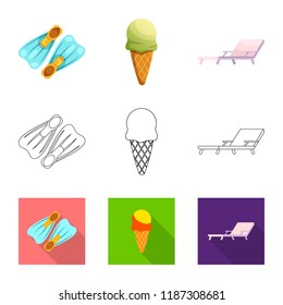 Vector design of pool and swimming symbol. Collection of pool and activity vector icon for stock.