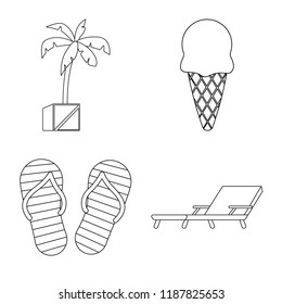 Vector design of pool and swimming symbol. Set of pool and activity stock symbol for web.