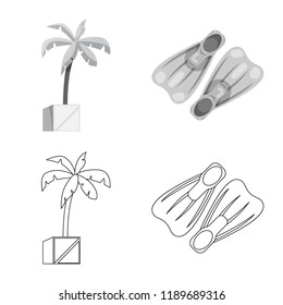 Vector design of pool and swimming symbol. Collection of pool and activity stock vector illustration.