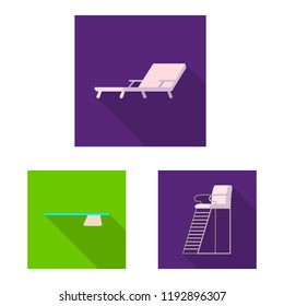 Vector design of pool and swimming symbol. Collection of pool and activity stock symbol for web.