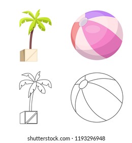 Vector design of pool and swimming symbol. Collection of pool and activity stock vector illustration.