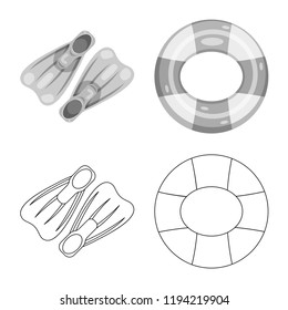 Vector design of pool and swimming symbol. Set of pool and activity vector icon for stock.
