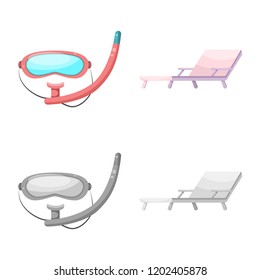 Vector design of pool and swimming symbol. Collection of pool and activity stock symbol for web.