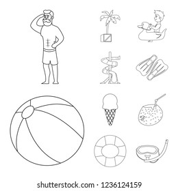 Vector design of pool and swimming symbol. Set of pool and activity vector icon for stock.
