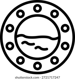 Estilo de icono de ojo de buey de diseño de Vector