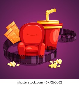 Vector design of poster for Movie Film festival party night