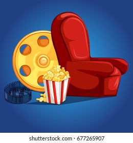Vector design of poster for Movie Film festival party night