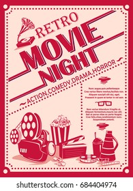 Vector design of poster for Movie Film festival party night