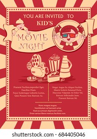 Vector design of poster for Movie Film festival party night