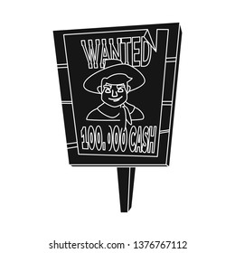 Vector design of poster and searched sign. Set of poster and criminal stock vector illustration.