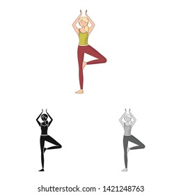 Vector design of posture and mood icon. Collection of posture and female stock symbol for web.